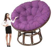 PIPOEI Ronde Coussin Fauteuil en Rotin, Housse de Coussins de Chaise d'oeuf, Conception épaisse Antidérapant Suspendu Hamac Chaise Coussins Purple,100cm