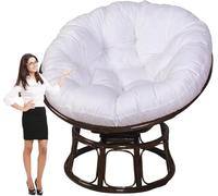 PIPOEI Ronde Coussin Fauteuil en Rotin, Housse de Coussins de Chaise d'oeuf, Conception épaisse Antidérapant Suspendu Hamac Chaise Coussins White,160cm