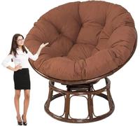 PIPOEI Ronde Coussin Fauteuil en Rotin, Housse de Coussins de Chaise d'oeuf, Conception épaisse Antidérapant Suspendu Hamac Chaise Coussins Coffee,130cm