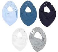 PIPPI Halstücher 5er Pack Baby Lätzchen Dreieckstücher, Foulard Tour De Cou Mixte bébé, Bleu (Light dusty blue 710), Taille unique