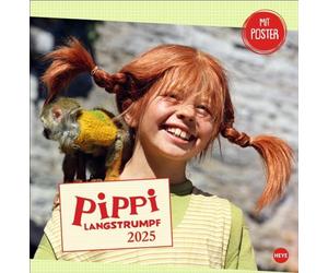 Pippi Langstrumpf Calendrier brochure 2025 : scènes de l'adaptation cinématographique populaire du classique d'Astrid Lindgren dans un calendrier pratique pour les rendez-vous. (Calendrier de