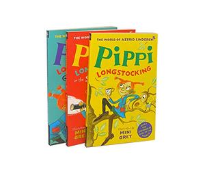Pippi Longstocking 3 books collection set by mini grey