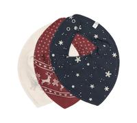 Pippi Lot de 3 bavoirs bandana Uni - AOP