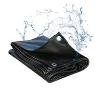 PIPRE 1m x 1.5m Bâche de Protection en Polyéthylène 200g/m² Bâche Imperméable Ultra Lourde et Résistante Revêtue avec Oeillets en Aluminium Couverture Étanche pour Jardin, Piscine Noir