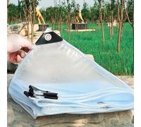 PIPRE 2m x 4.5m Bâche Transparente 220g/m2 Translucide Bâche Imperméable Ultra Lourde et Résistante Revêtue avec Oeillets en Aluminium Couverture Étanche pour Jardin, Piscine Blanc