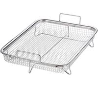 PIQIUQIU Panier de Barbecue en Acier Inoxydable Multifonction Grille de Barbecue Plateau de Cuisson pour Frites, Grillade (30x 22x 5CM)