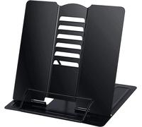 PIQIUQIU Support de Lecture Métal, Support de Livre de Cuisine Réglable, Pliable Porte-Livre(Noir)