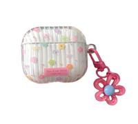 PIQIUZC Compatible avec AirPods 4 Coque, Design de Motif de Fleurs Roses Mignon et Élégant, Coques de Protection pour Écouteurs Air Pod 4 (Flower-B)