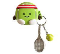 PIQIUZC Coque mignonne pour Apple Airpods 4, design animé cool kawaii coque en silicone, coque 3D amusante dessin animé EarPods coque pour garçon homme (Tennis)