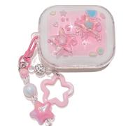 PIQIUZC Coque pour écouteurs Redmi Buds 6, joli motif avec pendentif, écouteurs en TPU transparent dégradé pour fille et femme (étoiles)