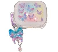 PIQIUZC Coque pour écouteurs Redmi Buds 6, joli motif avec pendentif, étui pour écouteurs en TPU transparent dégradé pour fille et femme (papillon violet)