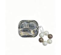 PIQIUZC Coque pour écouteurs Samsung Galaxy Buds3 FE/Buds 3/Buds 3 Pro, coque de protection brillante de luxe avec porte-clés pour filles et femmes (gris)