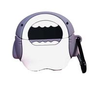 PIQIUZC Coque pour Samsung Galaxy Buds 3/Buds 3 Pro, coque en silicone mignonne en forme de requin gris, coque de protection amusante en silicone