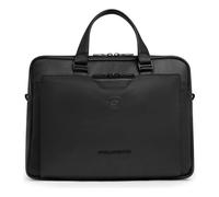 Piquadro Ael Attaché-case Cuir véritable 37 cm Compartiment ordinateur noir