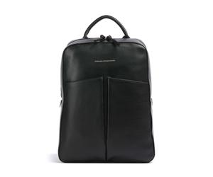 Piquadro Ashley Sac à dos noir, cuir de vache finement grainé, femme