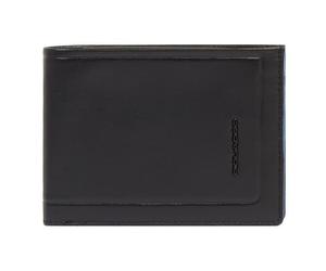 Piquadro Atlas Porte-monnaie Protection RFID Cuir 12.5 cm noir
