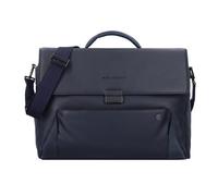 Piquadro Attaché-case Cuir véritable 42 cm Compartiment ordinateur bleu