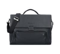 Piquadro Attaché-case Cuir véritable 42 cm Compartiment ordinateur noir