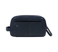 Piquadro - Beauty Case Homme en Cuir Bleu - Homme - Sacs - Bleu - Taille: ONE Size