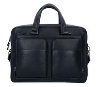 Piquadro Black Square Attaché-case Cuir véritable 39 cm Compartiment ordinateur noir