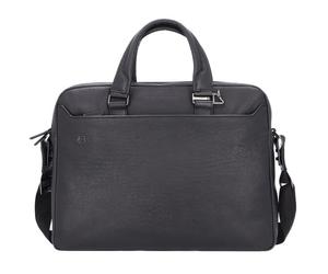Piquadro Black Square Attaché-case Cuir véritable 40 cm Compartiment ordinateur noir