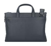 Piquadro Black Square Attaché-case Cuir véritable 42 cm Compartiment ordinateur bleu