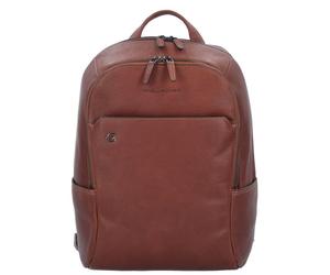 Piquadro Black Square Business Sac à dos en cuir 39 cm Compartiment pour ordinateur portable brun