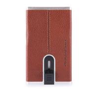 PIQUADRO Black Square Compact Wallet Slider RFID Cuoio