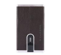 PIQUADRO Black Square Compact Wallet Slider RFID Testa di Moro