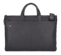 Piquadro Black Square Sacoche ordinateur Cuir véritable 47 cm noir