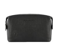 Piquadro Black Square Trousse de toilette Cuir véritable 23 cm noir