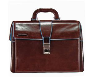Piquadro Blue Sqare Mallette de médecin en cuir 36 cm brun