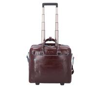 Piquadro Blue Square 2 roues Valise business Cuir véritable 36 cm Compartiment ordinateur brun