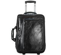Piquadro Blue Square 2 roues Valise business Cuir véritable 51 cm Compartiment ordinateur noir