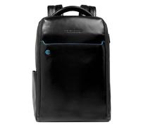 Piquadro Blue Square Daypack Cuir 29 cm Compartiment pour ordinateur portable noir