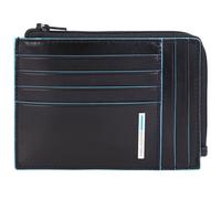 Piquadro Blue Square Étui pour cartes de crédit Protection RFID Cuir véritable 12 cm Boîte cadeau noir