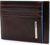 PIQUADRO Blue Square Pocket Credit Card Pouch RFID Mogano