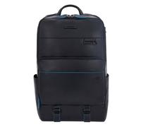 Piquadro Blue Square Revamp Sac à dos professionnel Protection RFID Cuir véritable 43 cm Compartiment ordinateur bleu