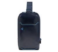 Piquadro Blue Square Sac à bandoulière en cuir 28 cm bleu