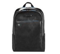 Piquadro Blue Square Sac à dos en cuir 39 cm Compartiment pour ordinateur portable noir