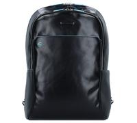 Piquadro Blue Square Sac à dos professionnel Protection RFID Cuir véritable 43 cm Compartiment ordinateur noir