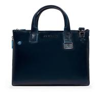 Piquadro Blue Square Sac de shopper Cuir 38 cm Compartiment pour ordinateur portable avec soufflet d'extension bleu