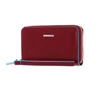 PIQUADRO Blue Square Zip Around Smartphone Wallet Clutch RFID Rosso