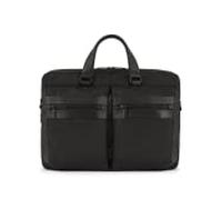 PIQUADRO Ca5750s117, Dossier orga.zata Deux poignées Cuir_tess,PC 15,60" Homme, Noir