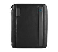 Piquadro, Femme, Sacs, Noir, Taille: ONE Size Bloc-notes Slim A4 à Fermeture Éclair