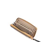 Piquadro Grand Portefeuille Femme zippé avec 4 Soufflets Femme Cuir Juane/Beige