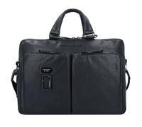 Piquadro Harper Attaché-case Cuir véritable 40 cm Compartiment ordinateur noir
