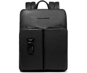 Piquadro Harper Daypack Cuir 38 cm Compartiment pour ordinateur portable noir