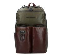 Piquadro Harper sac à dos en cuir 48 cm compartiment pour ordinateur portable olive