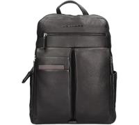 Piquadro, Homme, Sacs, Noir, Taille: ONE Size Sac à dos en cuir avec compartiment pour ordinateur portable